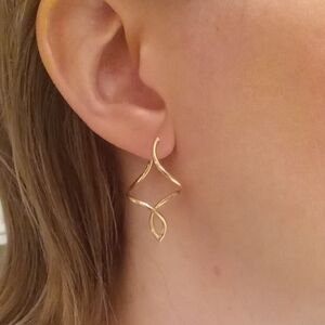 Women's gold earrings